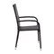 Merrick Lane Set of Mathias Indoor/Outdoor Black Wicker Patio Chairs with Powder Coated Steel Frame, Comfortably Curved Back and Arms